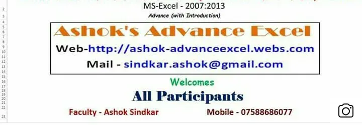 Ashok's Advance Excel photo 1