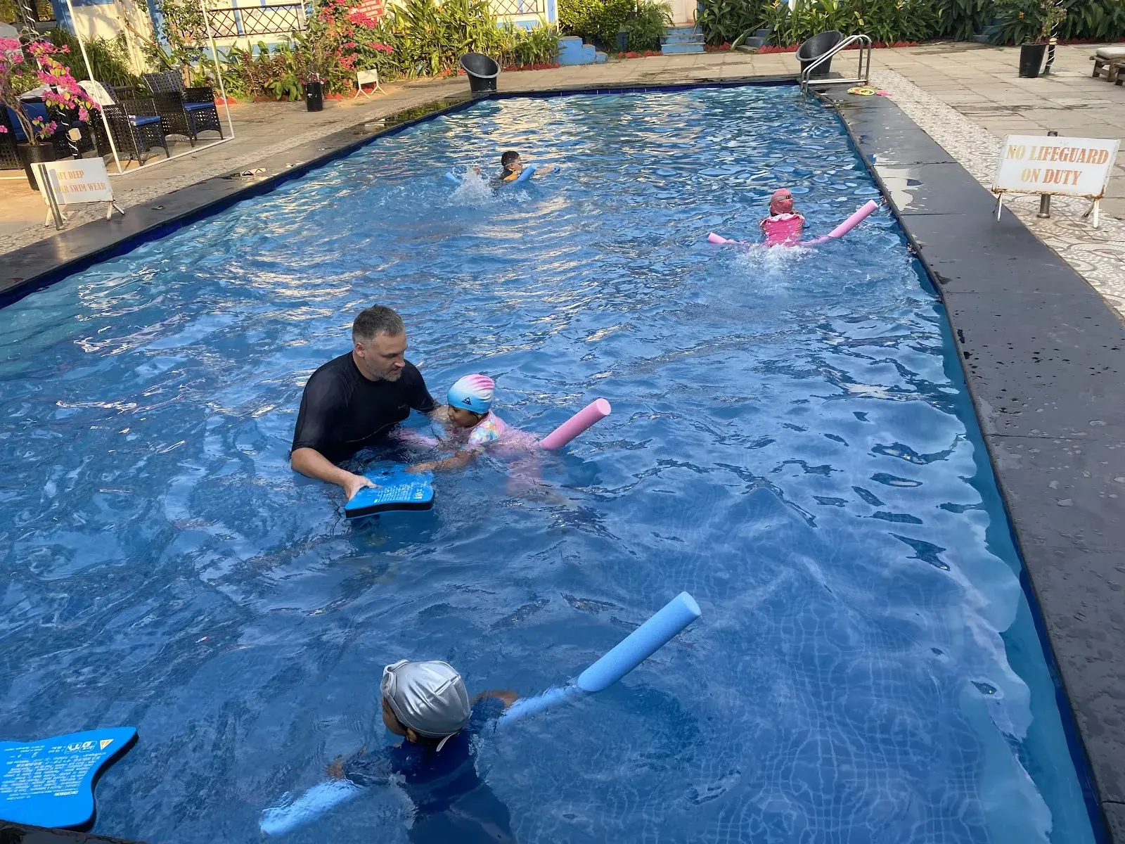 Adam, swimming — Swimming in Miramar, Goa