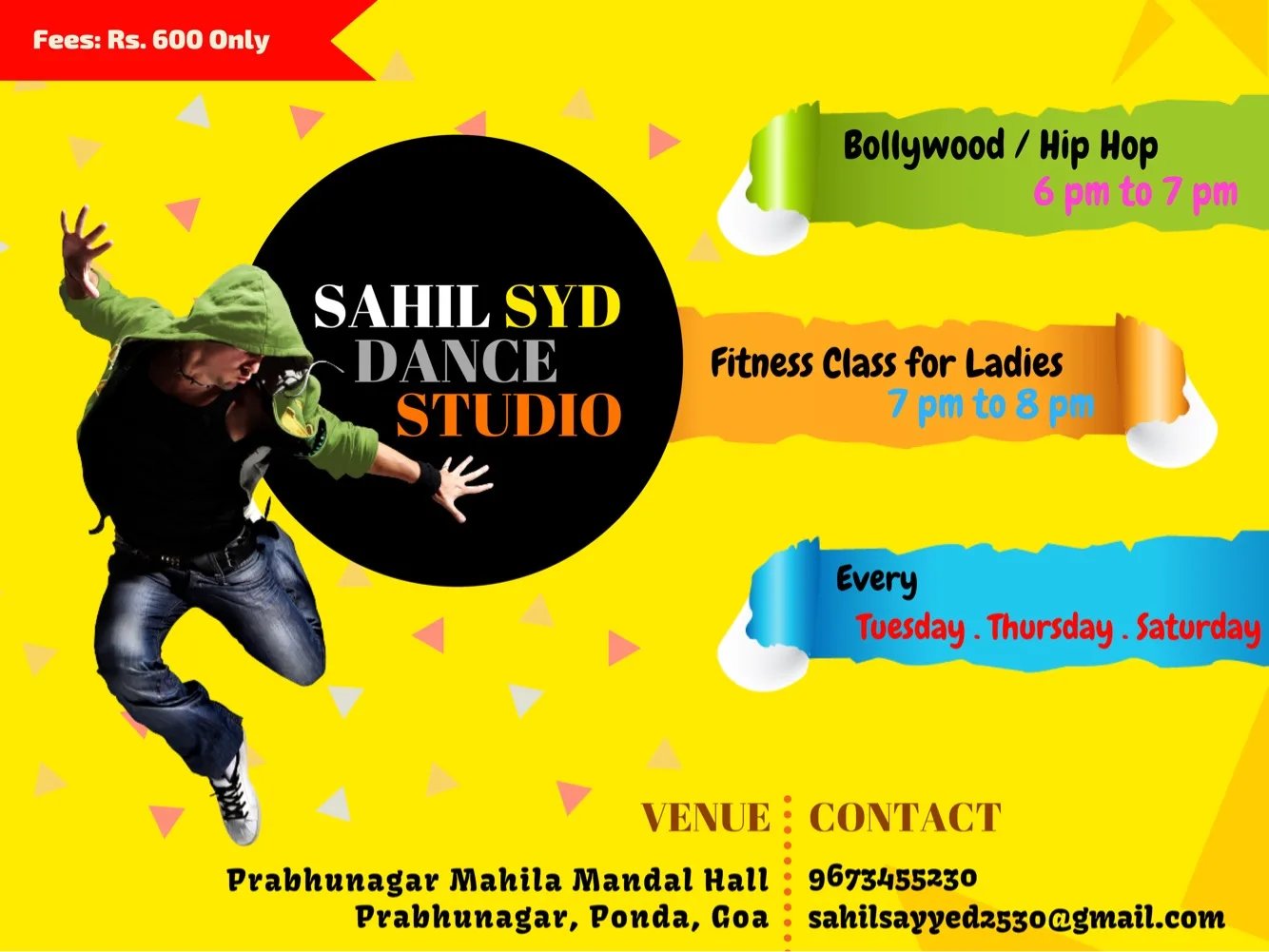 SAHIL SYD DANCE STUDIO — Gym & Fitness in Dongrim, Goa