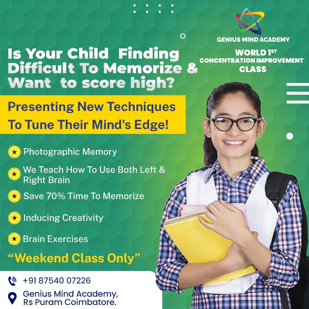 Genius Mind Academy - Memory & Concentration Classes For Students — Abacus & Vedic Maths in Vadakovai, Coimbatore