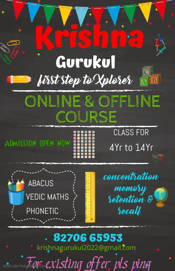 Krishna Gurukul- abacus Vedic math and phonetic — Abacus & Vedic Maths in Vellalur, Coimbatore