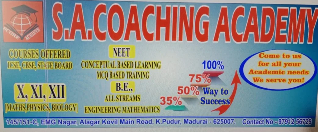 S.A COACHING ACADEMY — Football in Athikulam, Madurai
