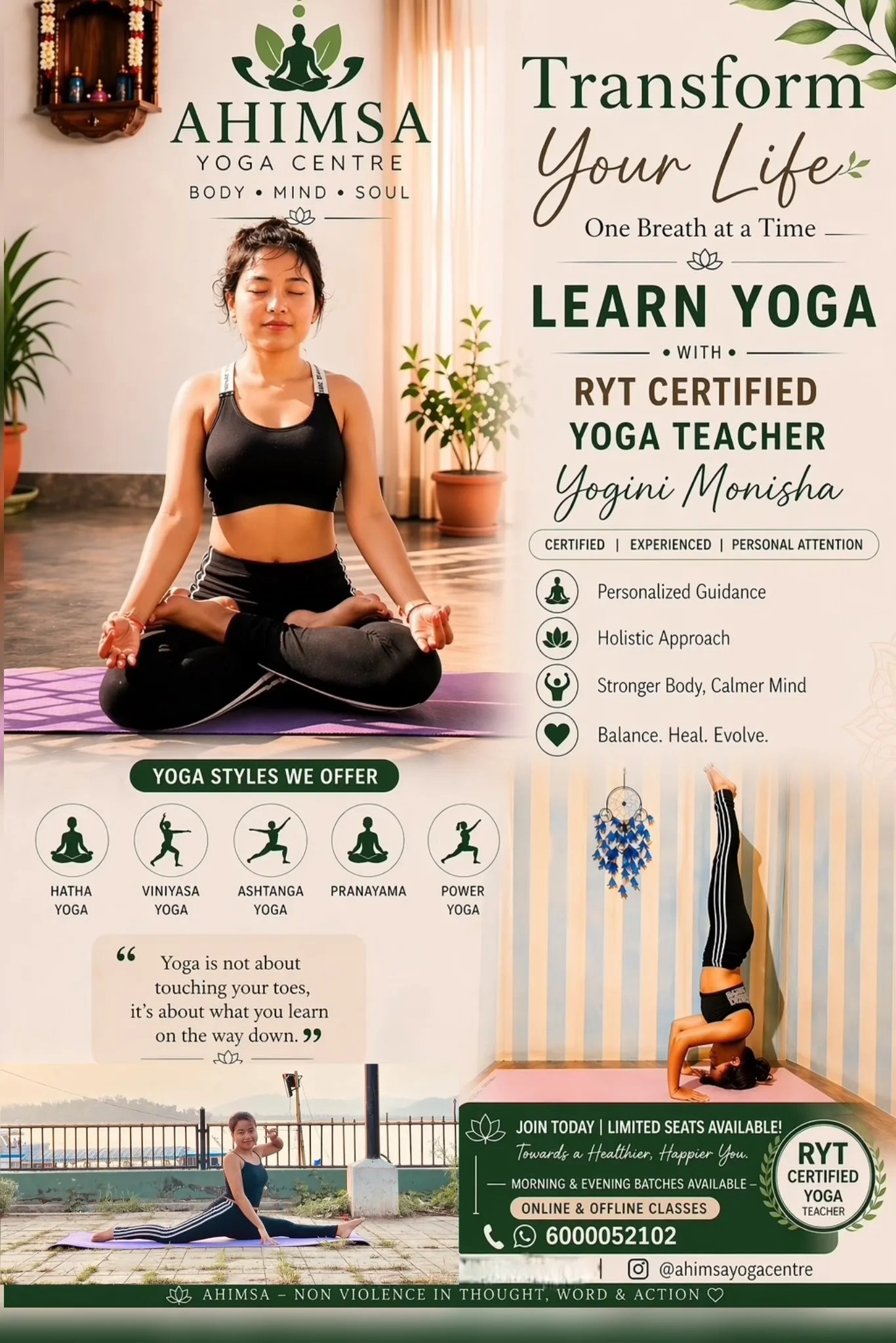 Ahimsa yoga center — Yoga in Gandhi Basti, Guwahati