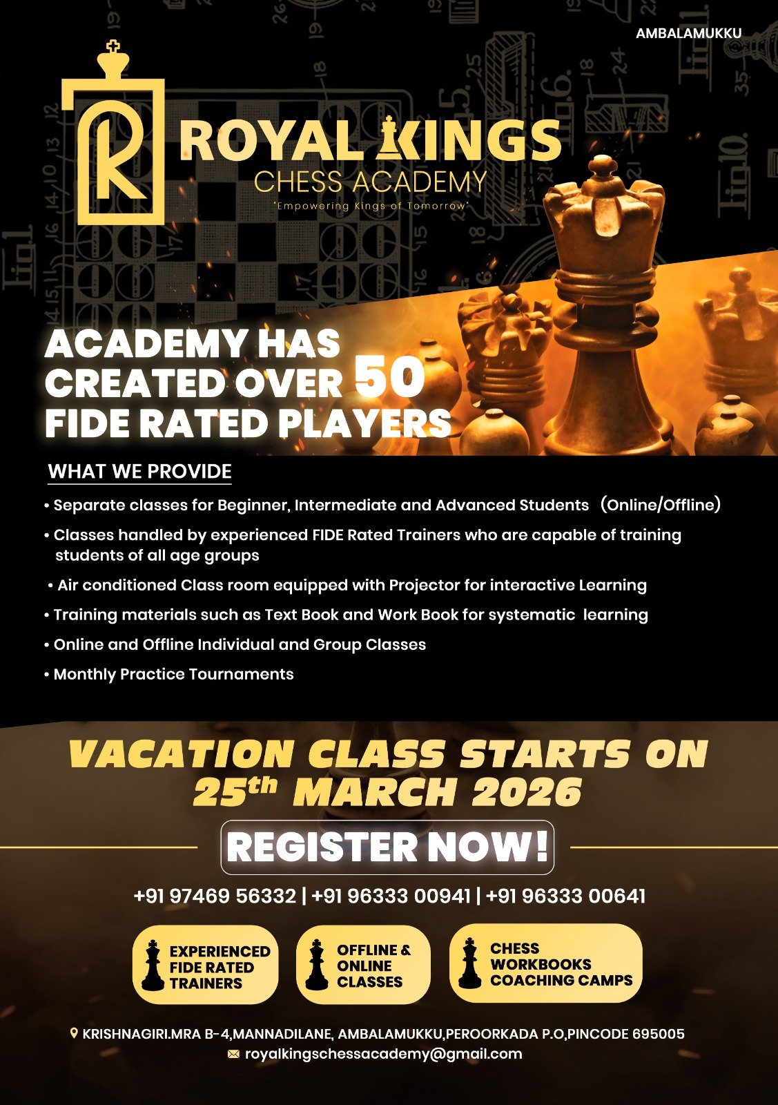 Royal Kings Chess Academy — Chess in Peroorkada, Trivandrum