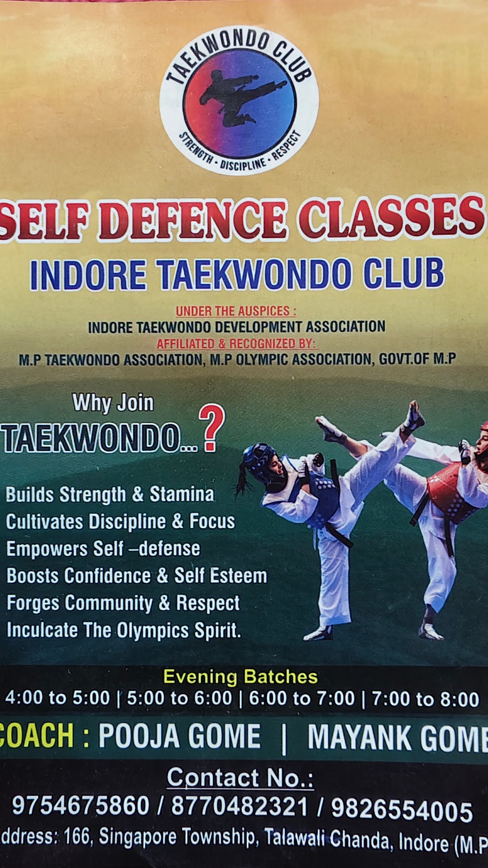 Indore Taekwondo Marital Arts and yoga Club — Martial Arts in Lasudia Mori, Indore