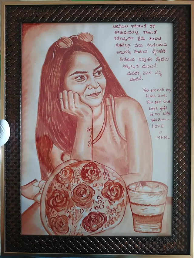 Blood art painting & pencil sketch — Art & Craft in Yeswanthpur