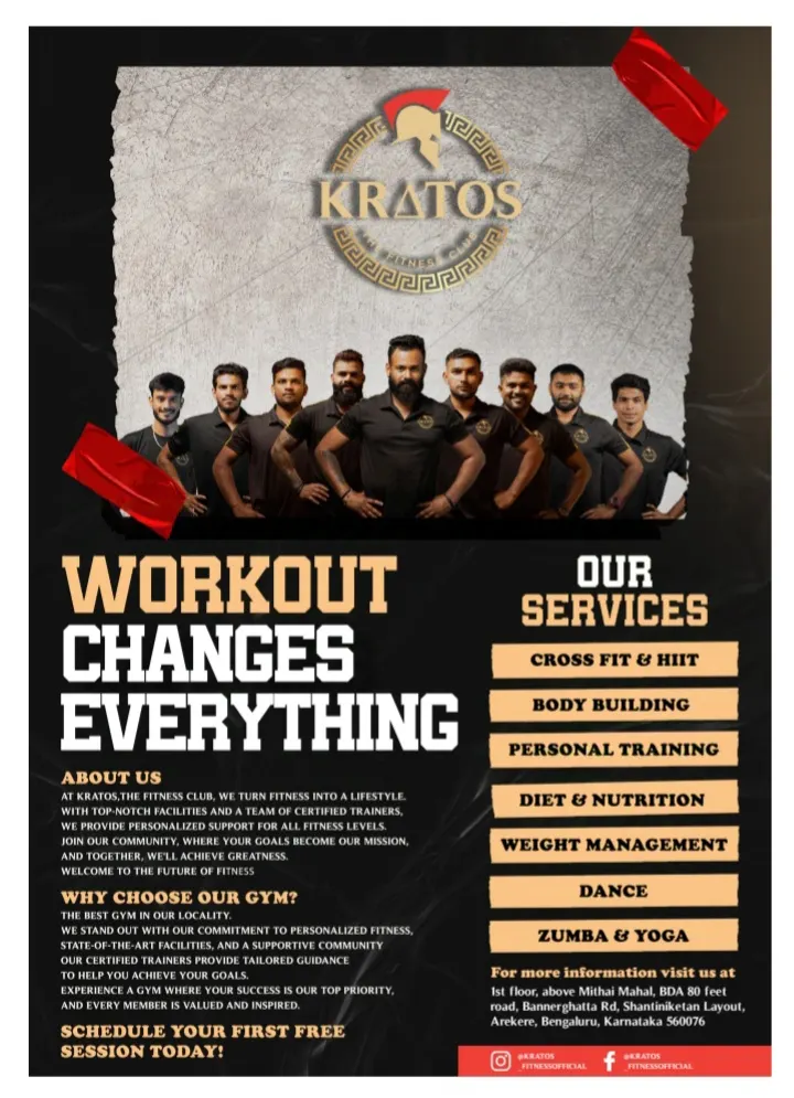 KRATOS - The Fitness Club — Standard Gym in Arekere