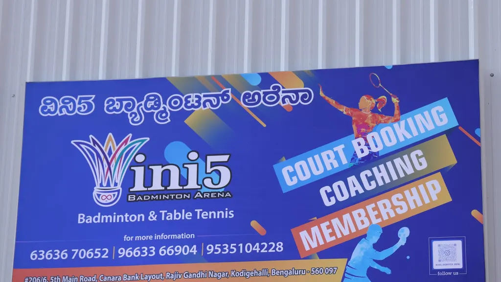 Vini5 Badminton Arena — Badminton in Kodigehalli