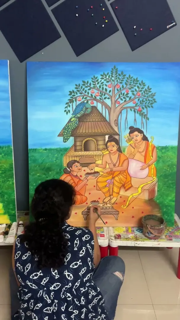 Aartrika-Drawing-painting-Class-handmade-Canvas-Fabric-artist — Art & Craft in Wakad